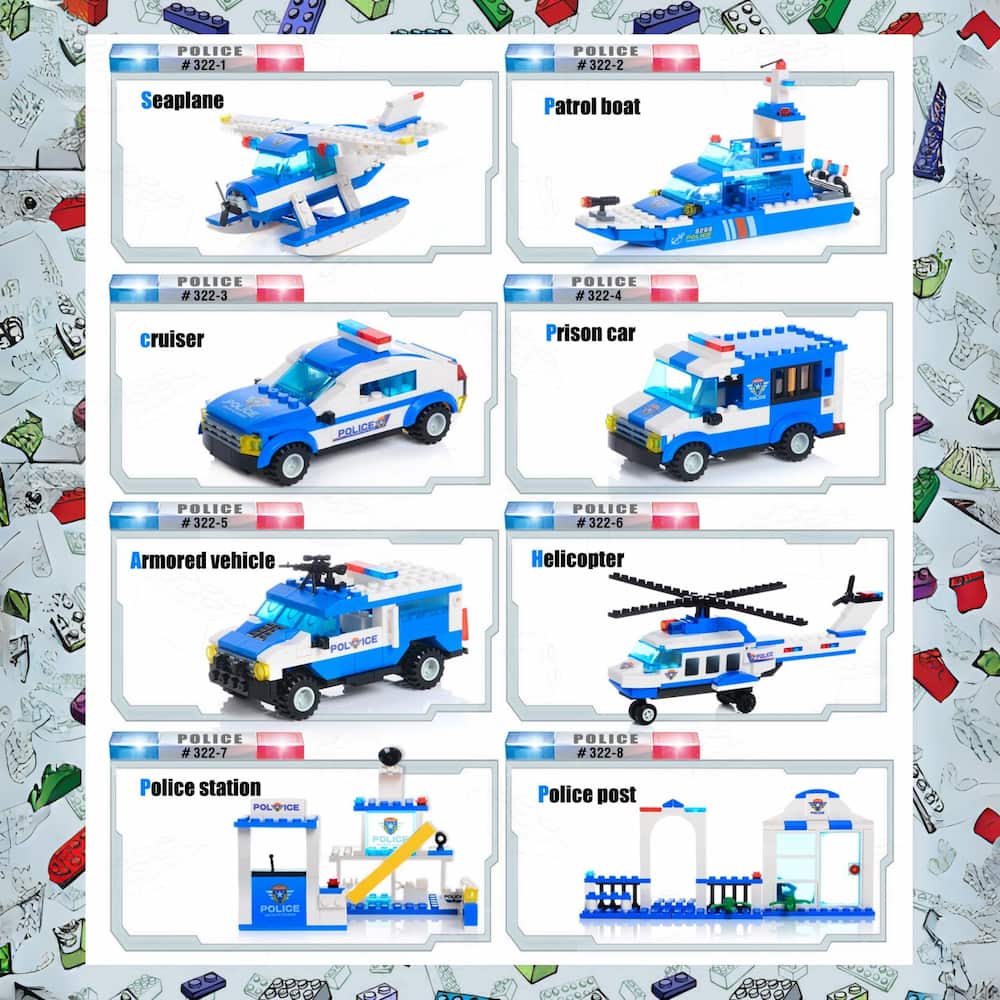 8 in 1 City Police Building Toy Set